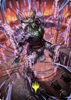 🧙Hidetsugu, Devouring Chaos 56/81 Gold Signed Art Series NEO Neon Dynasty MTG - Image 1