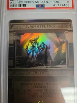 MAGIC The Gathering MTG "AMONKHET INVOCATIONS" SLAUGHTER PACT #44 FOIL PSA 8 Nm - Image 3
