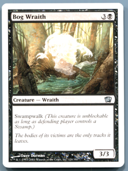 MTG Bog Wraith 8th Edition #120 8ED Uncommon - Image 1