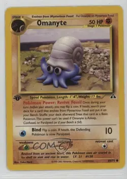 Omanyte 1st Ed. Pokemon Neo Discovery #60 2001 15fy - Image 1