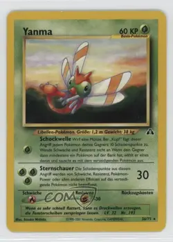 Yanma German Pokemon Neo Discovery #36 2001 15fy - Image 1