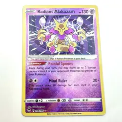 Radiant Alakazam 059/195 Radiant Rare Silver Tempest Pokemon TCG - Image 1
