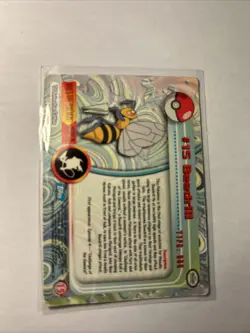 Beedrill 15 Blue Logo Holo TV Animation Edition Topps Pokemon 1999 Foil - Image 2