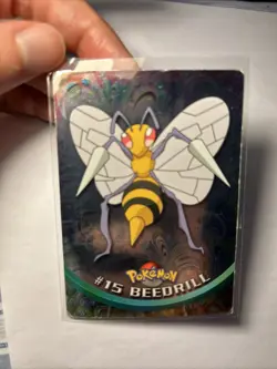 Beedrill 15 Blue Logo Holo TV Animation Edition Topps Pokemon 1999 Foil - Image 3