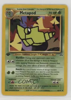 Metapod 1st Ed. Pokemon Neo Discovery #42 2001 15fy - Image 1