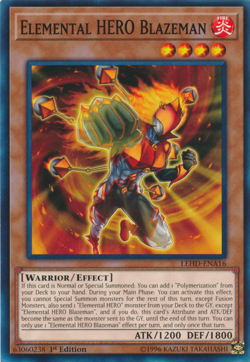Elemental Hero Blazeman [LEHD-ENA16] Common Near Mint 1st Edition - Yugioh singl - Image 1