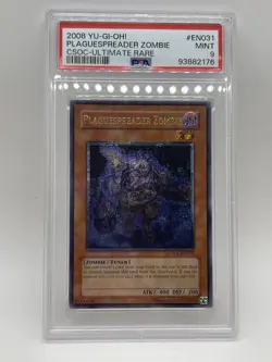 Plaguespreader Zombie PSA 9 MINT Ultimate Rare 2008 CSOC-EN031 Yugioh PURPLE - Image 2