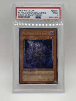 Plaguespreader Zombie PSA 9 MINT Ultimate Rare 2008 CSOC-EN031 Yugioh PURPLE - Image 3