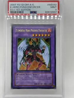 Elemental Hero Phoenix Enforcer PSA 9 MINT EOJ-AE032 Ultra Rare 1st Ed Yugioh - Image 5
