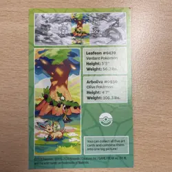 Pokemon TCG: Vibrant Paldea Arboliva & Leafeon 1 Sticker Sheet, 1 art card - Image 2