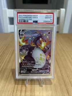 Pokemon TCG Charizard VMAX Holo Card Shining Fates SV107/SV122 PSA10 - Image 1