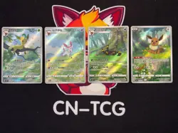 Pokemon TCG Eevee Gem Pack 2 Full Art 4-Card set-LP-Factory Print Lines Only - Image 1