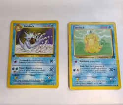 Pokemon Card: Golduck 35/62 1st Edition Fossil NM + Psyduck 65/82 Team Rocket MP - Image 1