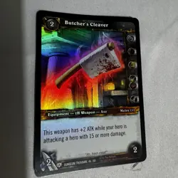 Butcher’s Cleaver Foil WOW World Of Warcraft Card TCG CCG Dungeon Treasure - Image 1