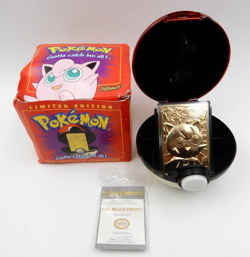 1999 BURGER KING POKEMON 23K GOLD PLATED JIGGLYPUFF TRADING CARD POKEBALL - Image 1