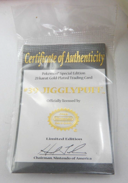 1999 BURGER KING POKEMON 23K GOLD PLATED JIGGLYPUFF TRADING CARD POKEBALL - Image 2