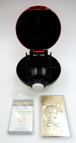 1999 BURGER KING POKEMON 23K GOLD PLATED JIGGLYPUFF TRADING CARD POKEBALL - Image 4