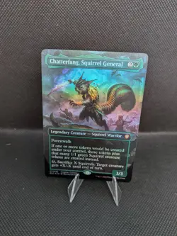 MTG Chatterfang, Squirrel General Borderless Foil Commander Bloomburrow Magic - Image 1