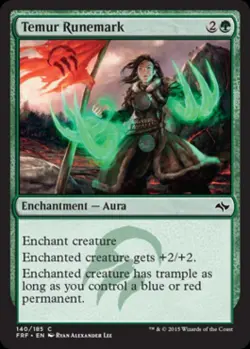 Temur Runemark -Foil Medium Play MTG Fate Reforged - Image 1