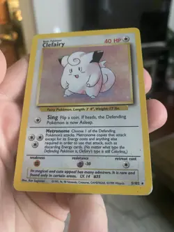 Clefairy 5/102 - 1999 Base Set Unlimited Pokemon Card WOTC Vintage Holo Rare HP - Image 5