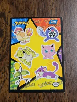 Pokemon Topps - Sandshrew Jigglypuff - The First Movie 1999 Sticker Card - Dmg - Image 1