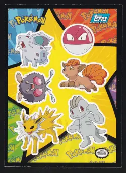 1999 Topps Pokemon Movie Edition Sticker Card Puzzle Jolteon Machop - Image 1