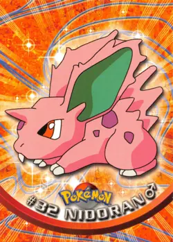 NIDORAN #32- BLUE Logo - NON-HOLO - SERIES 1 - TOPPS Pokemon Card - LP/P - Image 1