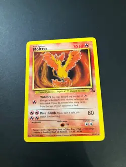Pokemon Card Moltres 27/62 Fossil Set Rare Non Holo WOTC Trading Card TCG - Image 1