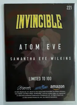 SDCC 2025 Exclusive Invincible Atom Eve Blood Splatter Promo Card #221 1/100 - Image 2