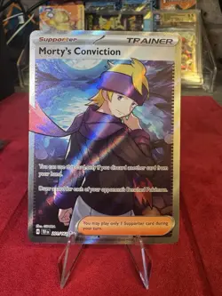 Pokemon TCG Morty's Conviction Temporal Forces Holo Ultra Rare Card 201/162 53 - Image 1