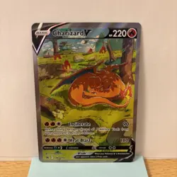 Pokemon TCG Charizard v SWSH260 Black Star Promo Full Art Rare Holo Card - Image 1