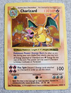 Pokemon TCG Shadowless Charizard Hologram 4/102 Holo Base Set Vintage Mint Rare - Image 1