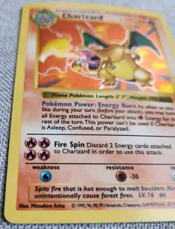 Pokemon TCG Shadowless Charizard Hologram 4/102 Holo Base Set Vintage Mint Rare - Image 2