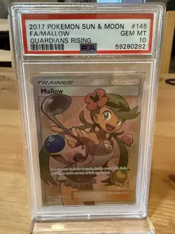 PSA 10 Mallow Full Art #145 2017 Pokemon Sun & Moon Guardians Rising - Image 1