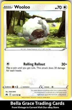 Pokemon TCG Crown Zenith Wooloo #121/159 Common - Image 1