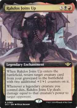 MTG Rakdos Joins Up 360 Rare Extended Art Outlaws of Thunder Junction NM - Image 1