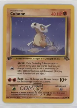 Cubone 1st Ed. Pokemon Jungle #50 1999 0d08 - Image 1