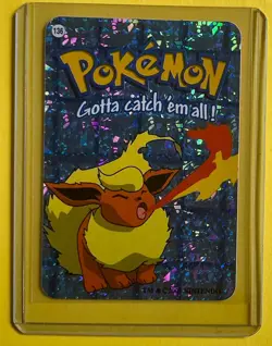 FLAREON Pokemon Vending Prism Holo Vintage Sticker Rare Nintendo 2000 Foil NM - Image 1