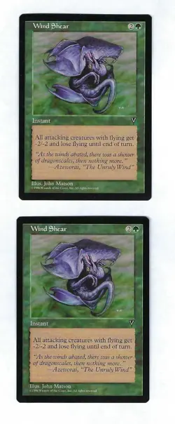 2x Wind Shear - Vision - Magic The Gathering NM/M (Never Played) - Image 1