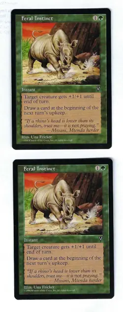 2x Feral Instinct - Vision - Magic The Gathering NM/M (Never Played) - Image 1
