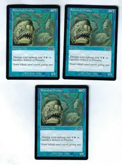 3x School of Piranha - Exodus - Magic The Gathering NM/M (Never Played) - Image 1