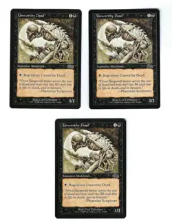 3x Unworthy Dead - Urza's Saga - Magic The Gathering NM/M (Never Played) - Image 1