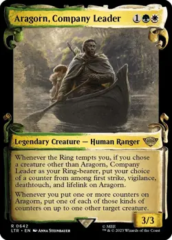 MTG Foil - Aragorn, Company Leader (Showcase Scrolls) - 642 / NM / English - Image 1