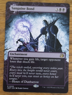 MTG Wilds of Eldraine Enchanting Tales, Sanguine Bond - Borderless - Image 1