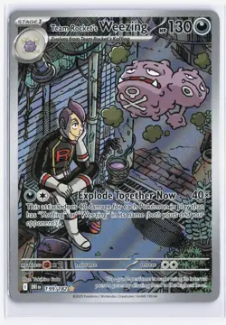 Team Rocket’s Weezing 199/182 Illustration Rare Pokemon TCG Destined Rivals NM - Image 1