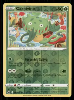 Carnivine Crown Zenith #012/159 Reverse Holo UC Pokemon LP - Image 1