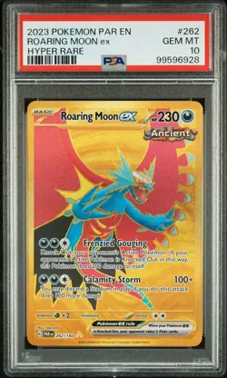 PSA 10 GEM MINT Roaring Moon ex 262/182 S&V Paradox Rift Hyper Rare Holo Pokemon - Image 1