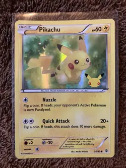 Pikachu Pokemon 26/83 Holo Promo 20th Anniversary - Image 1