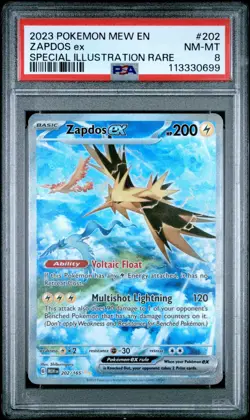 PSA 8 NM-Mint Pokemon 202/165 Zapdos EX SIR Alt Art - Image 1