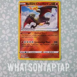 Pokemon Card Radiant Charizard 020/159 Holo Rare Sword Shield Crown Zenith LP - Image 1